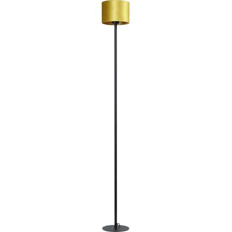Lampadaire noir Venus 175cm avec abat-jour jaune ocre - 1470-05-11-155
