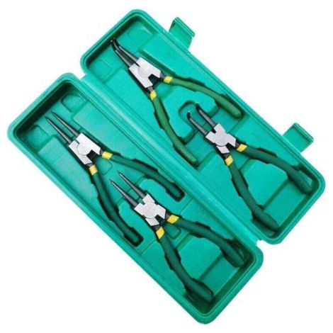 Jeu de pinces à circlips, 7 pouces, externes, internes, droites et coudées (1/4)