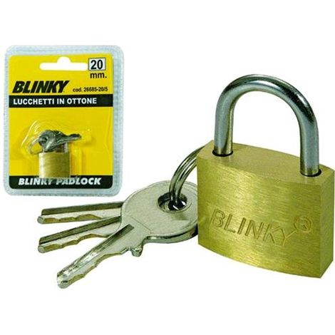 Lucchetto Blinky Ottone Modello Slim Mm. 20 Conf.12Pz