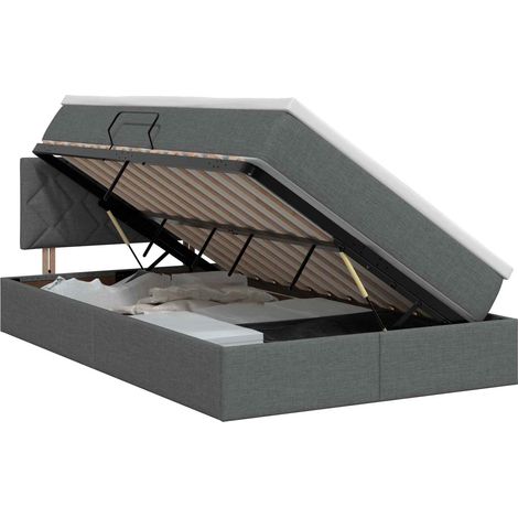 Maison Exclusive - Letto con contenitore e materasso Grigio Scuro 120 x 200 cm (1/5)