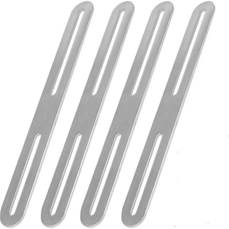 4PCS Pattes D'assemblage en Acier Inoxydable Fixation Droits Plats Plaques Equerre Assemblage Plate 215 x 24mm Plaque de Renfort Métallique pour Réparation Connexion Fixations Meubles (1/4)