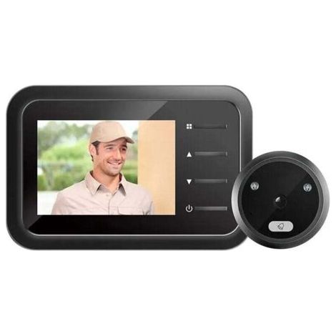 2024 Nouvelle caméra de sonnette à judas LCD 2,4 pouces avec vision nocturne IR - Caméra de sécurité de sonnette de porte visuelle extérieure pour maison intelligente (1/4)