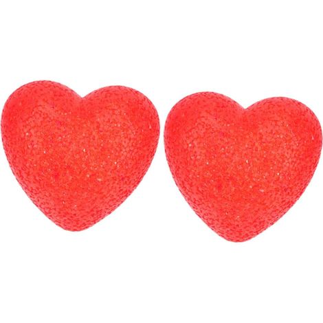 Lot de 2 Veilleuses LED de Cœur Rouges 8 CM Lampe de Table Décorative pour Mariage et Saint-Valentin Lumière Douce Romantique pour Chambre et Bureau (1/5)