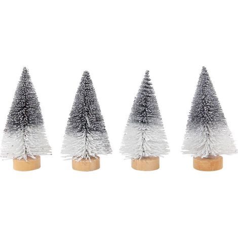 Set mit 4 wunderschönen Mini-Weihnachtsbäumen für die Festtagsdekoration, kleine Kiefernzweige als Tischdekoration, Weihnachtsschmuck (1/5)