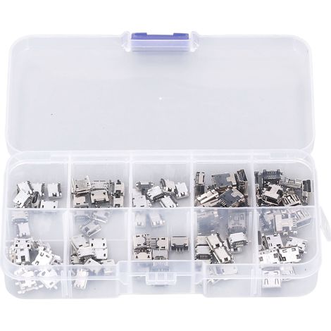 100 Connecteurs USB Mini Femelle Prise Jack Micro USB pour Appareils Ménagers Lot de 100 (1/5)