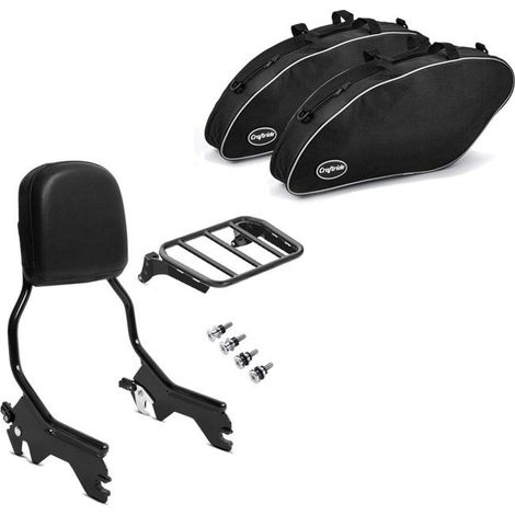 Set: Sissy Bar R1 schwarz + Innentaschen