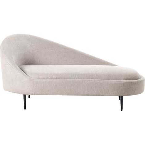 Chaise longue tapicería de tela de poliéster patas de metal diseño moderno gris pardo izquierdo Valreas