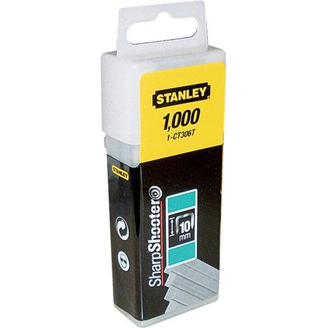 STANLEY 1-CT308T Flat Narrow Crown Staples 12mm CT308T (Pack 1000) STA1CT308T