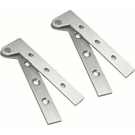 Lot de 2 charnières pivotantes dissimulées en acier inoxydable, rotation à 360 degrés, charnières à couteau décalées de 4 pouces, charnière pivotante dissimulée, argent brossé (1/5)