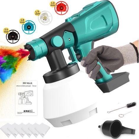 Malen Pistolen, 1l Hand mit Handbrick Paint 1L Farbe Farbe Brot Wandmaler mit 4x -Filtern (keine Batterie), kompatibel mit der Makita -Batterie (1/5)