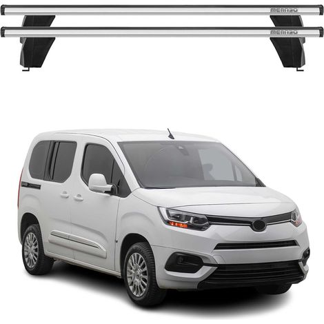 OMAC Dachträger Querträger Alu für Toyota Proace City 2019-2026 – Abschließbar – T-Nut – City-Crash-getestet – Max. 75 kg Silber (1/5)