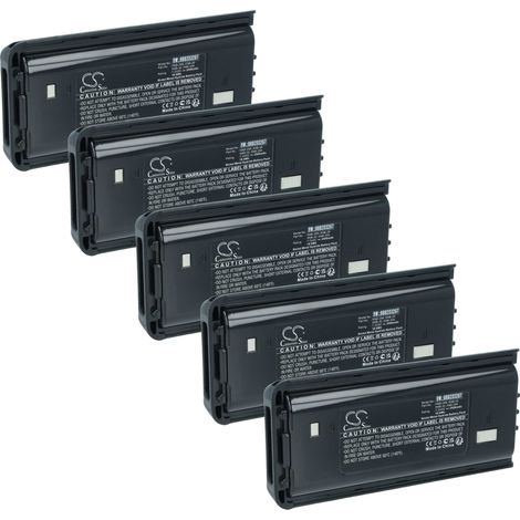vhbw 5x Akku kompatibel mit Kenwood TK-3300, TK-3217, TK-3301T, TK-3301E, TK-3300UP, TK-3212M Funkgerät, Walkie Talkie (2500 mAh, 7,2 V, NiMH)