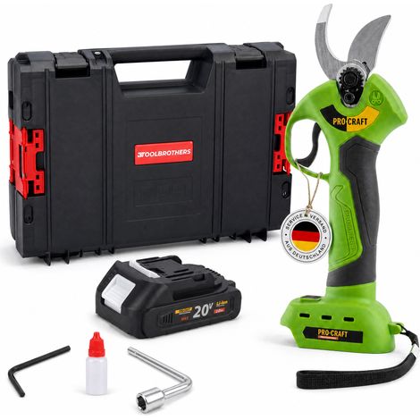 Procraft ES28Li bb Akku Astschere Gartenschere 20 V 25 mm + 1x Akku 2,0 Ah + RHINO Toolcase - ohne Ladegerät (1/5)