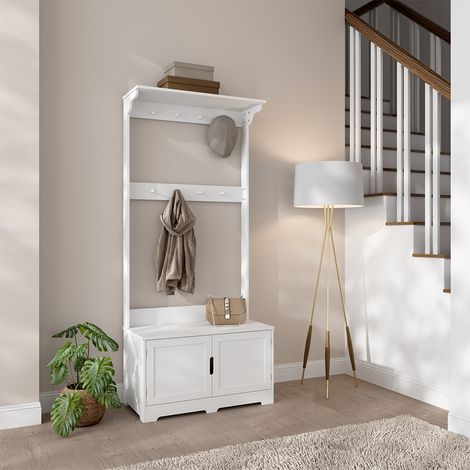 Garderobe Lysa, Weiß, 80 x 180 cm mit 2 Türen, Vicco