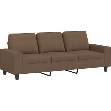 Divano a 3 Posti Sofa Marrone 180 cm in Tessuto (1/5)