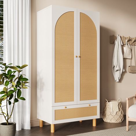 REDOM Armadio 52x85.5x180.5 cm Sicurezza anti ribaltamento cassetto scorrevole silenzioso in legno bianco (1/5)