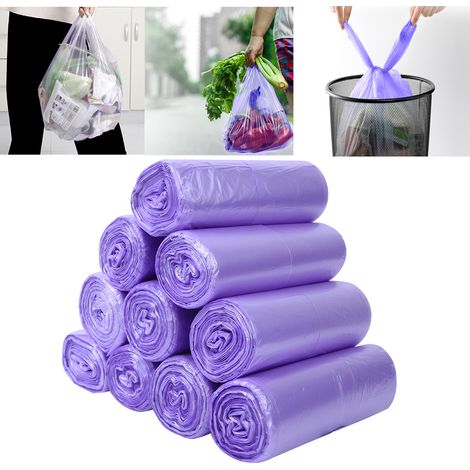 Sacs poubelle jetables, épais, résistants aux déchirures, de grande taille et faciles à transporter, sacs en plastique de type gilet pour un usage domestique et le tri des déchets. (1/5)