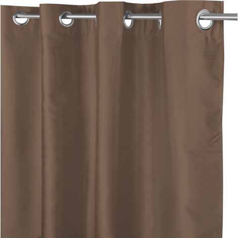 TENDA SHAY in tinta unita MARRONE cm. 140X290 CONFEZIONATA (1/4)