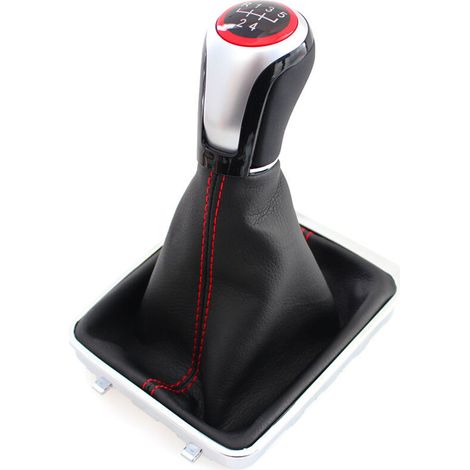 Pommeau de levier de vitesse personnalisé pour Volkswagen Passat B6, kit de pommeau de levier de vitesse rouge à 5 vitesses (une pièce). (1/4)