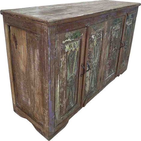 Aparador de madera artesanal 130x40x77h cm (1/5)