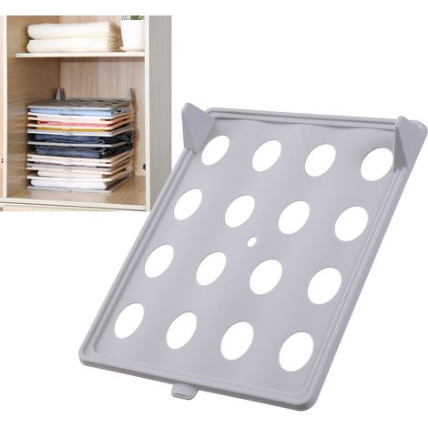 Plateau de rangement pour vêtements, étagère pliable innovante pour t-shirts et autres vêtements, gris (1/5)