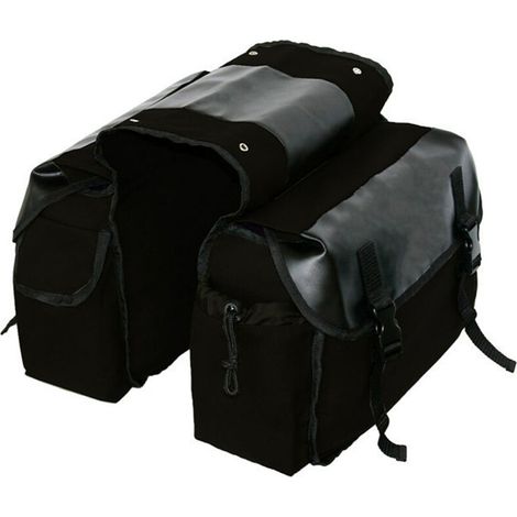 Sacoche de selle moto grande capacité moto équitation voyage toile étanche sacoches boîte côté outils sac pochette pour moto (noir)