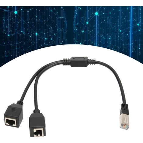 Câble séparateur RJ45 Ethernet 1 mâle vers 2 femelles, transmission stable et rapide Cat5 pour routeur modem