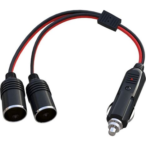Répartiteur allume-cigare voiture 1 vers 2, rallonge 30 cm avec fusible 15 A, prise 12 V double sortie pour chargeurs auto (1/3)