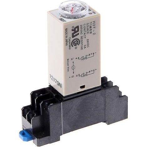 Relais temporisé à l'enclenchement 0-60 secondes H3y-2 (24 V CC) avec embase DPDT (1/5)