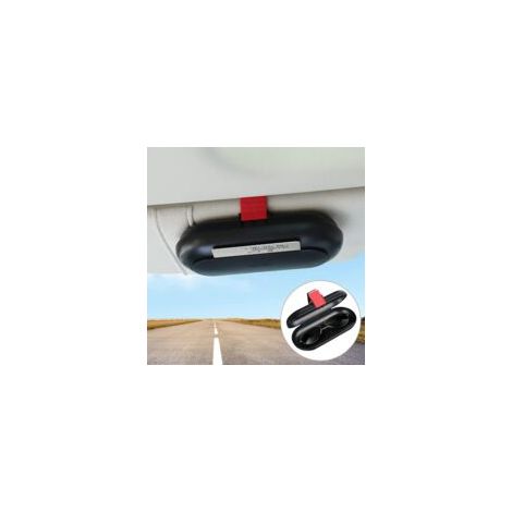 Étui à lunettes de voiture,Étui à lunettes de soleil pliable avec visière pare-soleil, compartiment multifonction pour lunettes de voiture avec emplacements pour cartes de crédit (1/2)