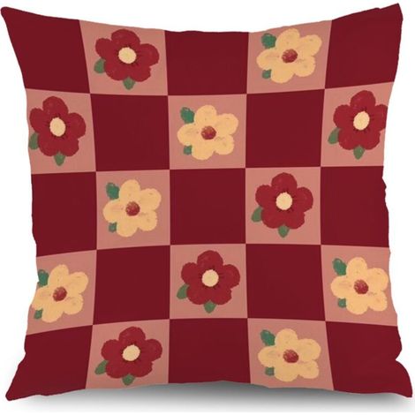 Taie d'oreiller fleurs naturelles,décoration salon chambre,45×45cm (1/5)