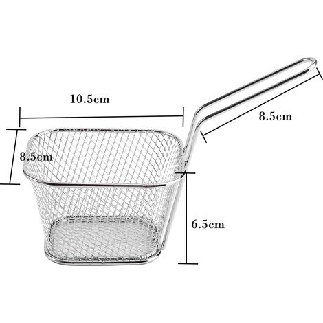 Lot de 8 mini paniers à frites en acier inoxydable, passoire de présentation pour aliments, outil de cuisson des pommes de terre (1/5)