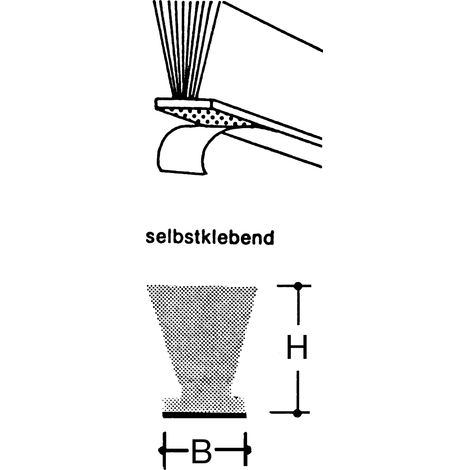 TECSEAL Schiebetür Dichtungsbürste selbstklebend, Breite 7mm, Höhe 12mm, grau