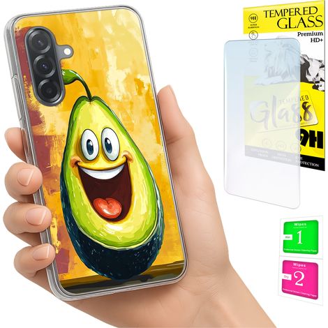 Custodia per Samsung Galaxy A36 / A56, cover posteriore con foto, vetro avocado 9H (1/5)