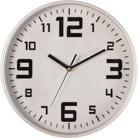 Silberfarbene Uhr 30 cm