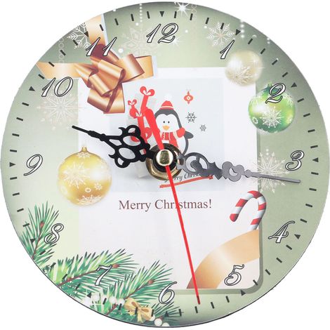 Rundes, geräuschloses, wandmontiertes Weihnachtsmann-Design, ideal für (1/5)