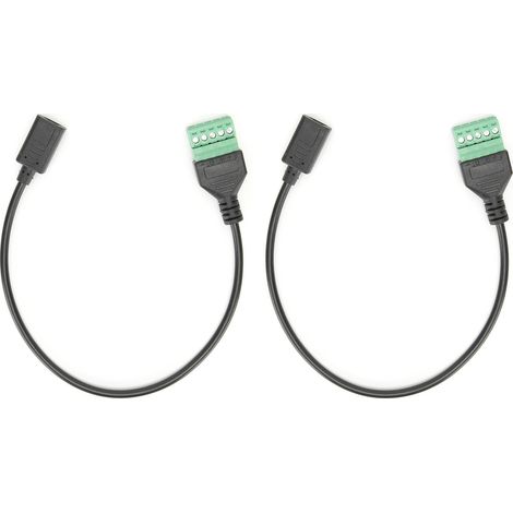 Lot de 2 connecteurs à vis USB 3.1 Type C femelle vers borne blindée 5 broches sans soudure, câble adaptateur (1/5)