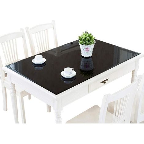 Nappe en PVC 60x60cm Noir Imperméable Résistante aux rayures pour table de salle à manger & bureau