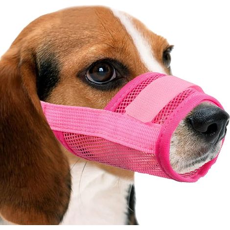 Muselières pour Chiens Muselière Anti-Aboiements et Anti-Morsures(M, Rose) (1/3)