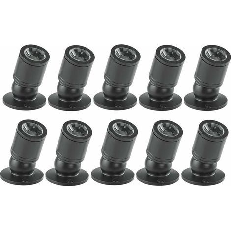 Mini Spot LED Encastrable Plafond 1W Pilote Intégré 100-265V AC Classe A+ 10pcs Noir Lumière Chaude (1/4)