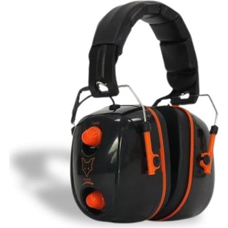 FUXTEC FM Radio Gehörschutz/Geräuschschutz orange/schwarz für Erwachsene