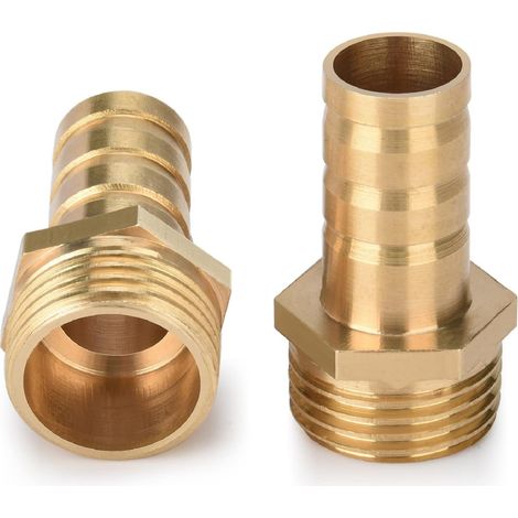 Messing-Rohrverschraubung, Messing – 1/2" AG x 1/2" (14 mm) Adapter – 2 Stück