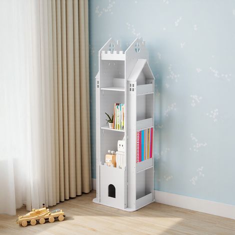 5-Tier Castle Kids Rotating Bookshelf (1/3)