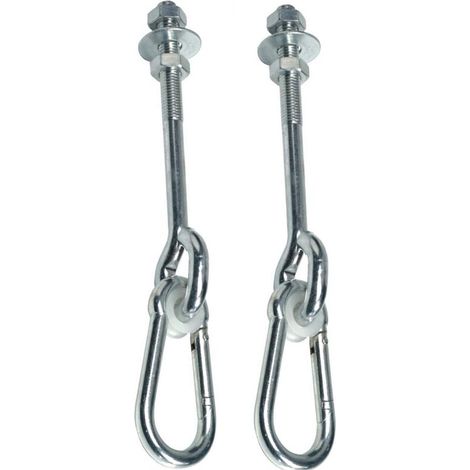 Set of 2 hooks with carabiners for hanging swings and scaffolding equipment. (1/5)