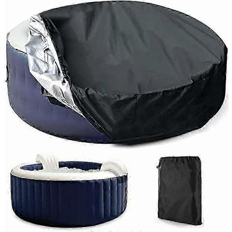 Couverture de protection pour piscine ou spa, couverture solaire ronde d'extérieur pour spa, imperméable, anti-poussière et résistante aux UV (1/5)
