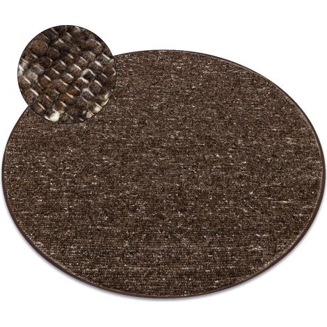 NEPAL 2100 Kreis tabac braun Teppich – Wolle, doppelseitig, natur brown rund 120 cm