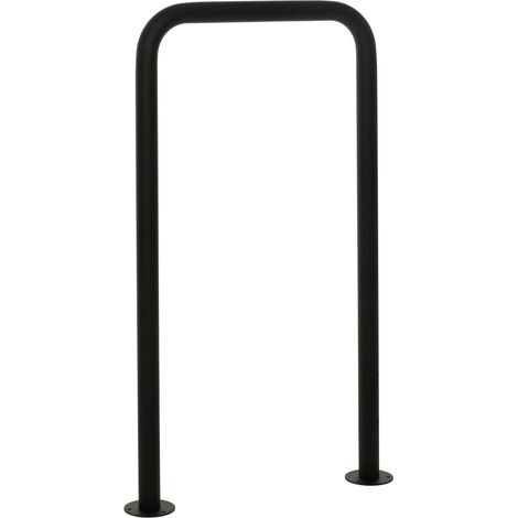 Arceau de stationnement vélo 120x70 cm en acier thermolaqué anthracite support d’appui et d’attache pour 1 à 2 vélos intérieur extérieur 040010062 (1/5)