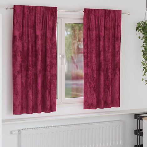 Curtain with Curtains 2 pcs Wine red 175 x 140 cm Velvet vidaXL (1/5)