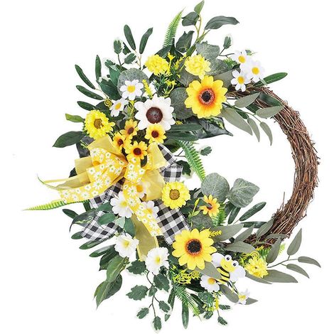 Osterkranz, künstliches Ei, Schleife, Frühlings-Tulpengirlande, Anhänger für Zuhause, Festtagsdekoration, Haustürdekoration, Geschenkidee