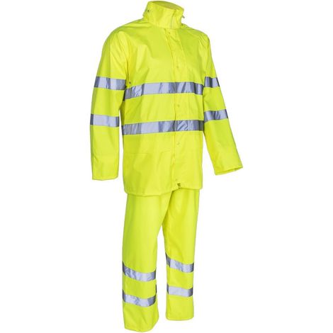 Ensemble de pluie Haute Visibilité HV respirable Coverguard KAWA Jaune Fluo L. (1/2)